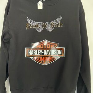 LADIES Fruit of the Loom Black Harley-Davidson Sweatshirt